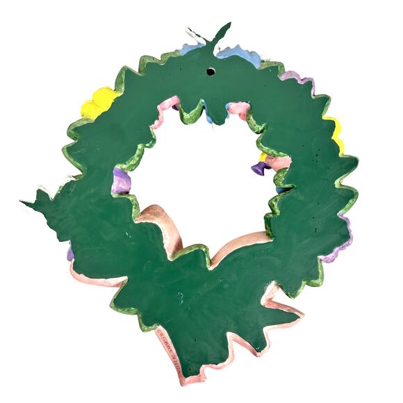 This York Resin Easter Wreath with Bunny Rabbits Vintage 1995 in Original Box - Picture 9 of 12